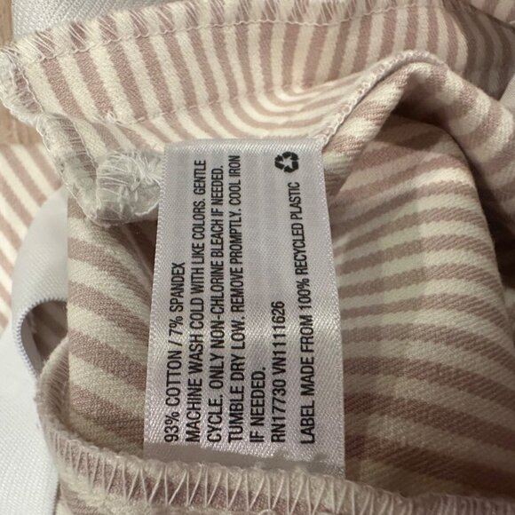 A NEW DAY WOMENS TAN WHITE STRIPE PANTS NEW SIZE 6 SIDE ZIP CLOSURE SKINNY ANKLE - Picture 10 of 13